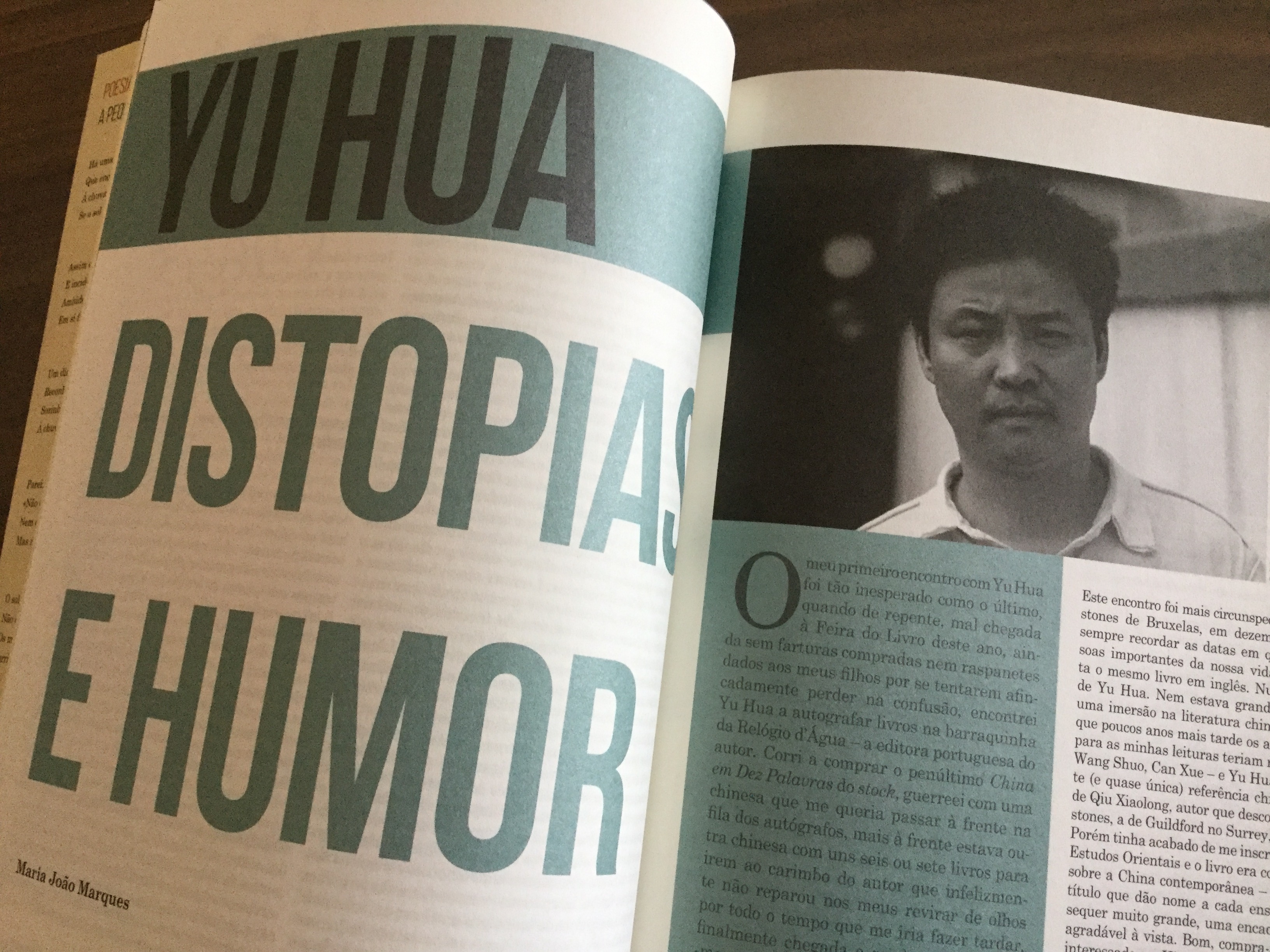 Yu Hua: Distopias e Humor, na Revista LER